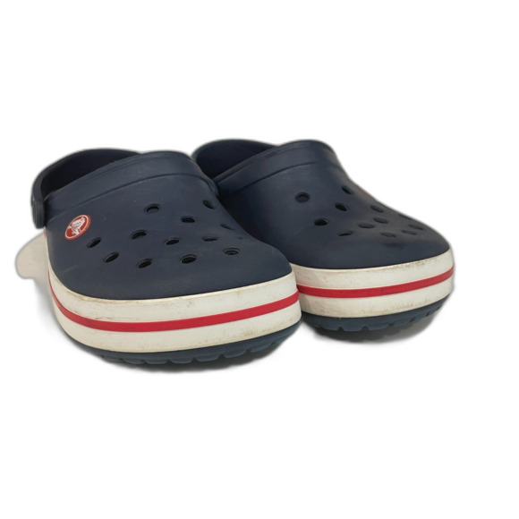 Adult Unisex Navy Crocs Clogs with White & Red Accents on Sole Size 6W / 4M - Picture 7 of 15